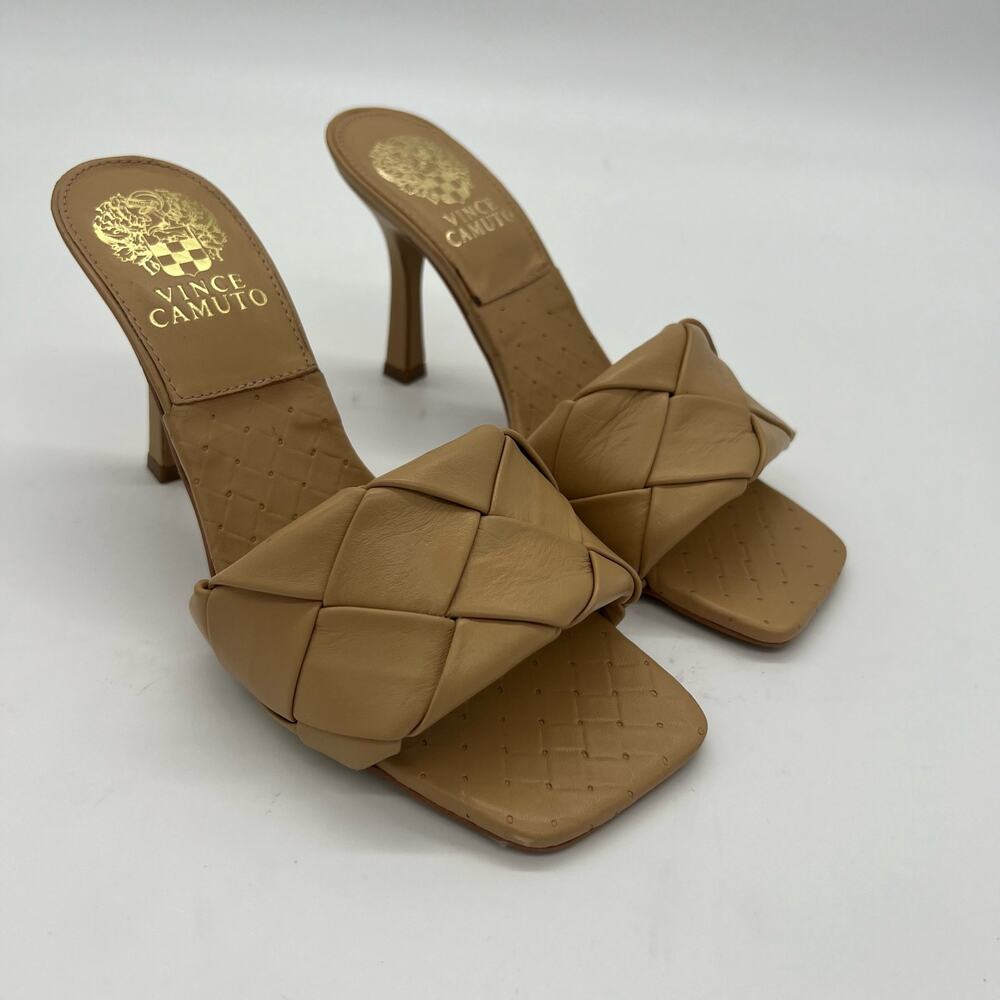 Vince Camuto Brelanie Woven Strap Mule Heels Dulce De Leche Womens Size 6 - Picture 7 of 12